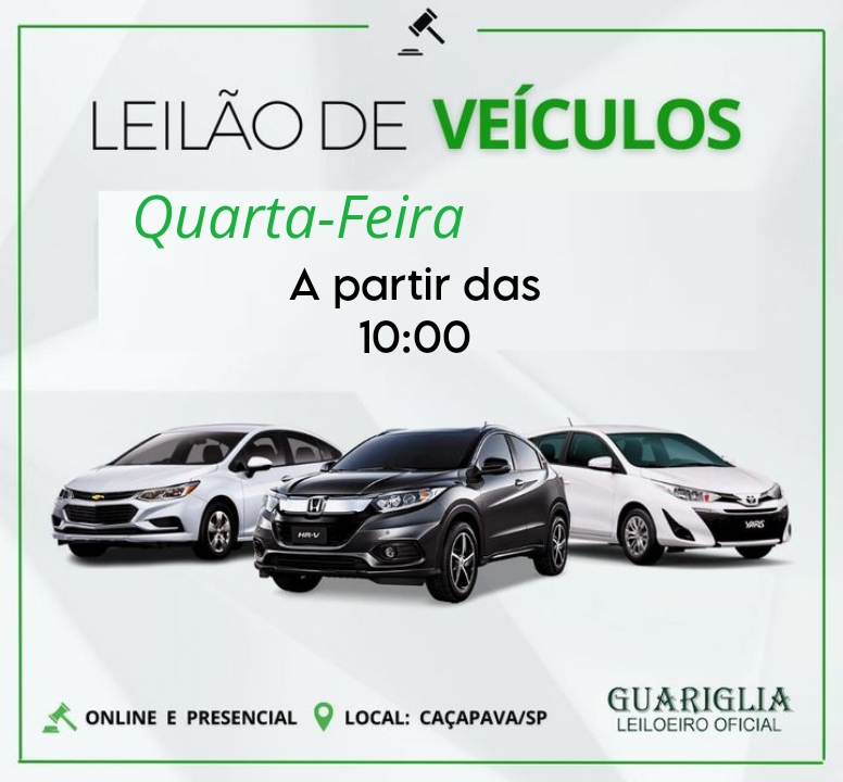 <center><b>Leilão de Veículos Recuperados de Financiamento</b> <center>Encerramento Dia 07/05/2025 as 10:00h