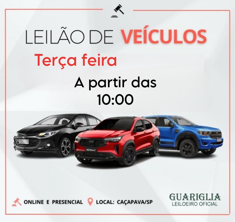 <center><b>Leilão de Veículos Recuperados de Financiamento</b> <center>Encerramento Dia 06/05/2025 as 10:00h