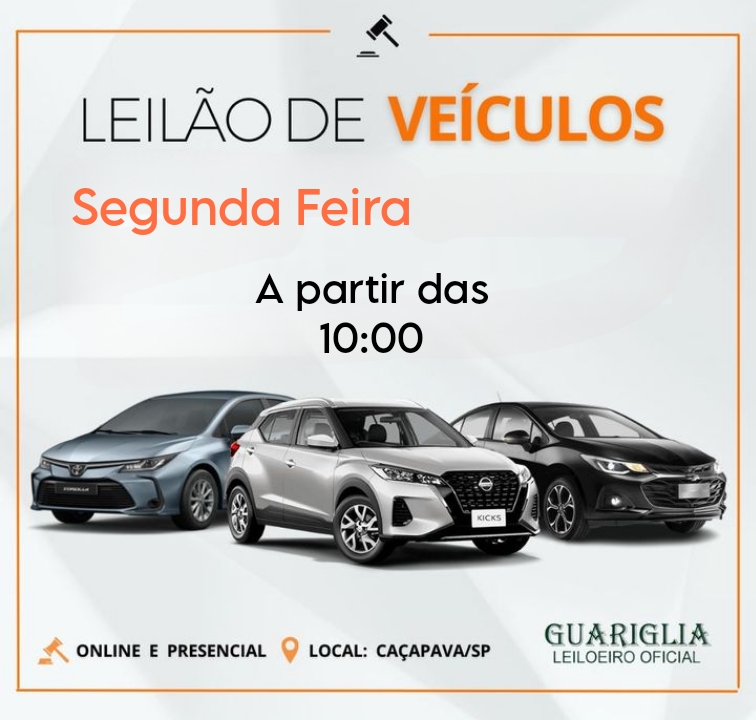 <center><b>Leilão de Veículos Recuperados de Financiamento</b> <center>Encerramento Dia 05/05/2025 as 10:00h
